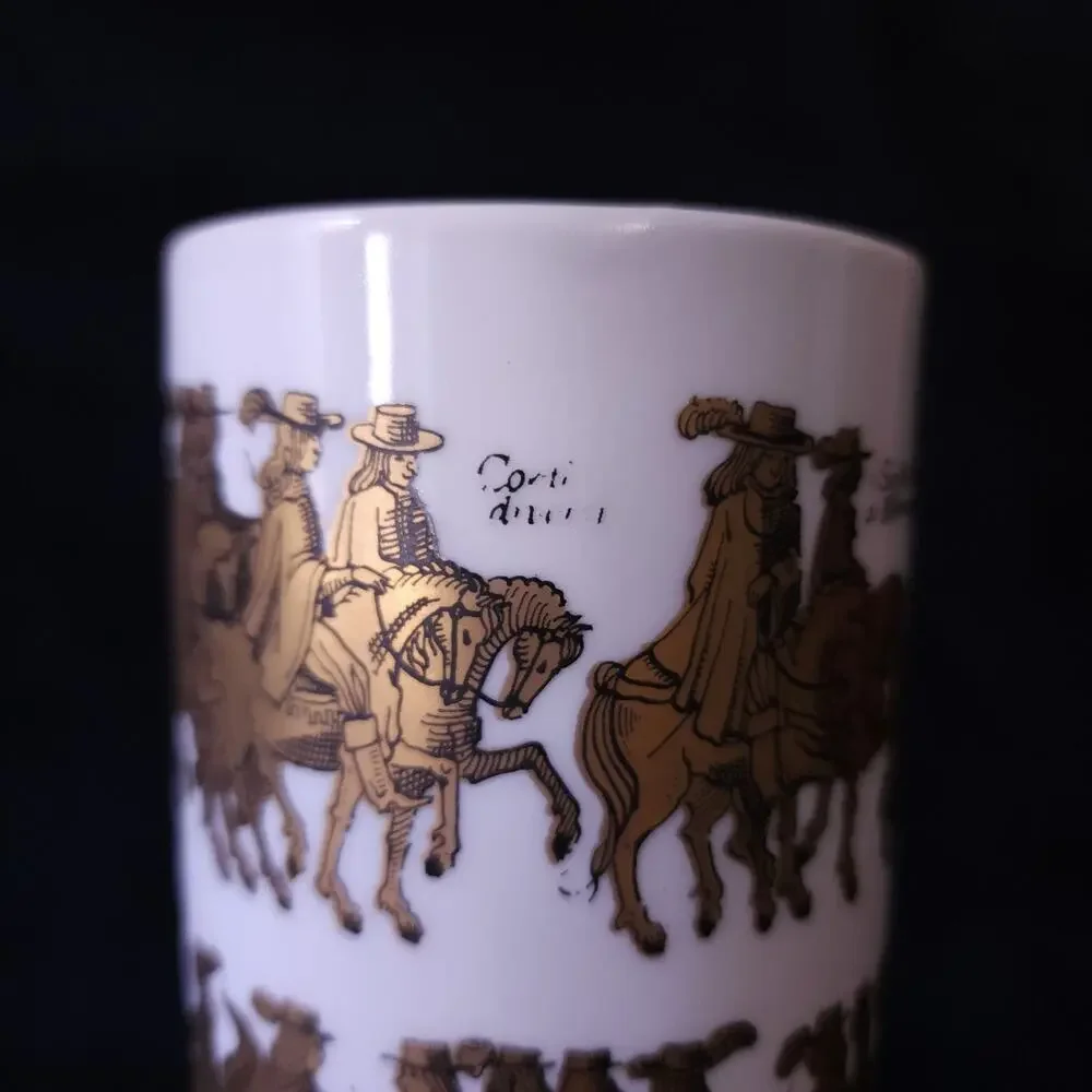 Rare Vintage Gerold Porzellan Bavaria Gilt Porcelain West Germany Crusade Vase
